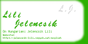 lili jelencsik business card